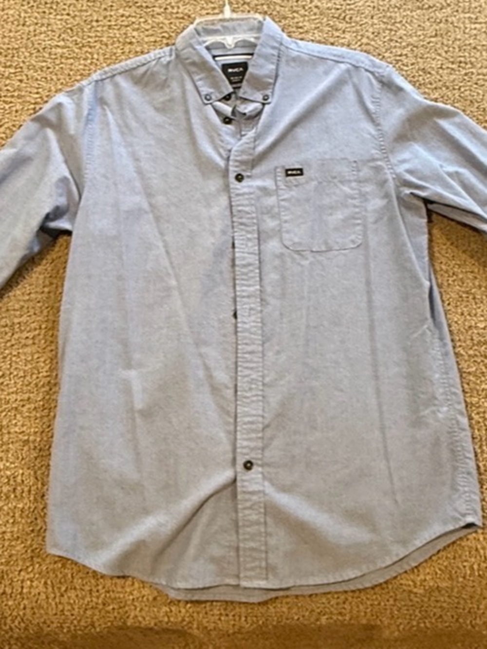 RVCA Light Blue Button-Down Casual Men's Shirt